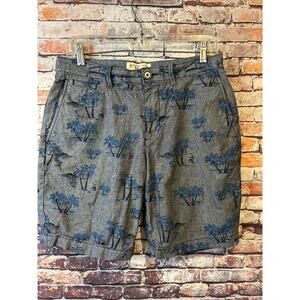 An Original Penguin Blue Cotton Palm tree Hawaiian shorts chino men's 30